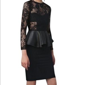 Zara lace & leather Dress